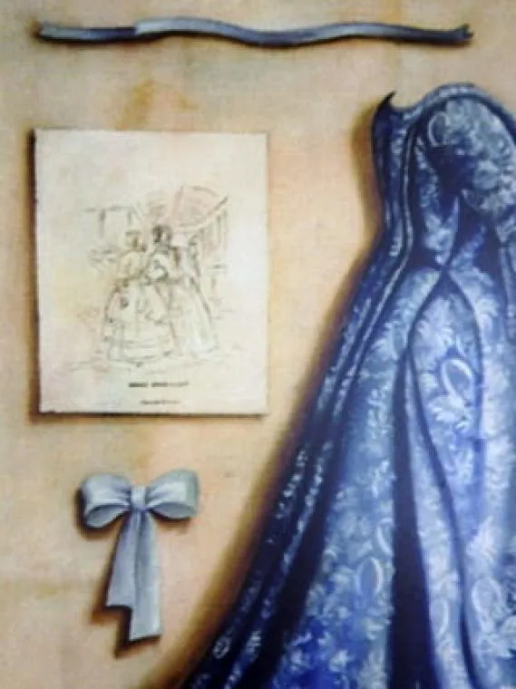 Obraz Suknia 41x48 cm - Niebieska