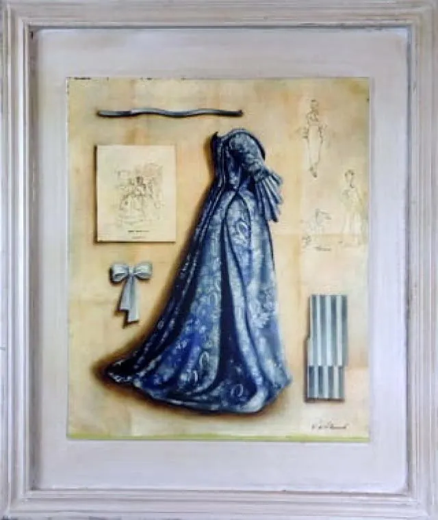 Obraz Suknia 41x48 cm - Niebieska
