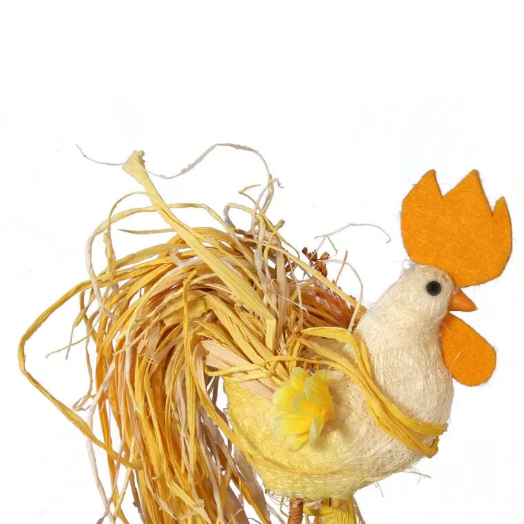 Kogut Z Sizalu Stojący 30cm - Pomarańczowy