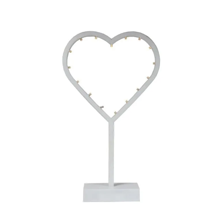 Dekoracja Świetlna Serce LED 38 cm - Białe