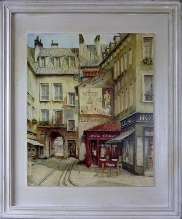 Obraz Paryska Kamienica Z Efektem Postarzania 40x49 cm - Część Serii
