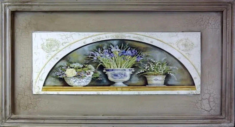 Obraz Konwalie W Dzbanku W Stylu Vintage 30 x 56 cm - Część Serii