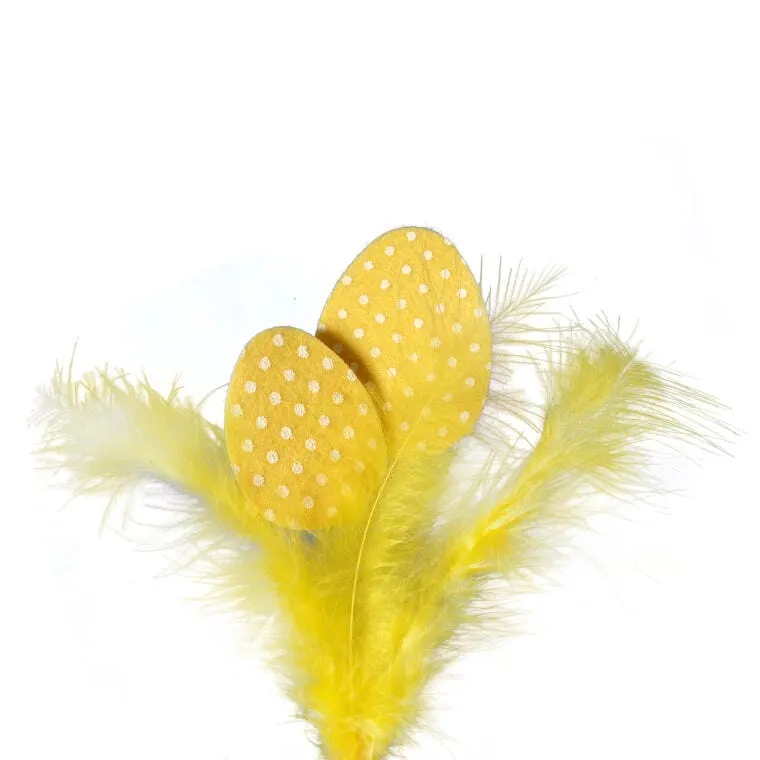 Jajka Dekoracyjne Z Piórkami, Żółte, 28 cm