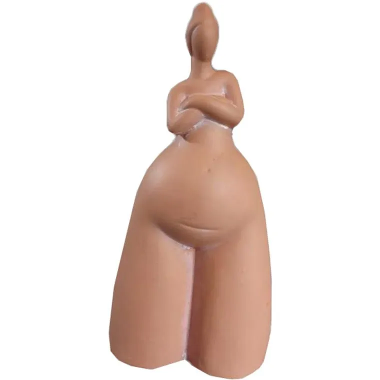 Ceramiczna Figurka Nagiej Kobiety W Kolorze Gliny