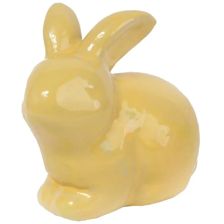 Zając Ceramiczny Figurka 20 cm Kolor - Żółty