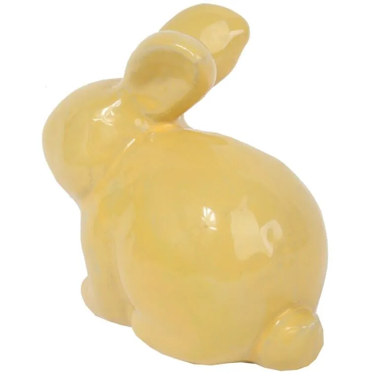 Zając Ceramiczny Figurka 20 cm Kolor - Żółty