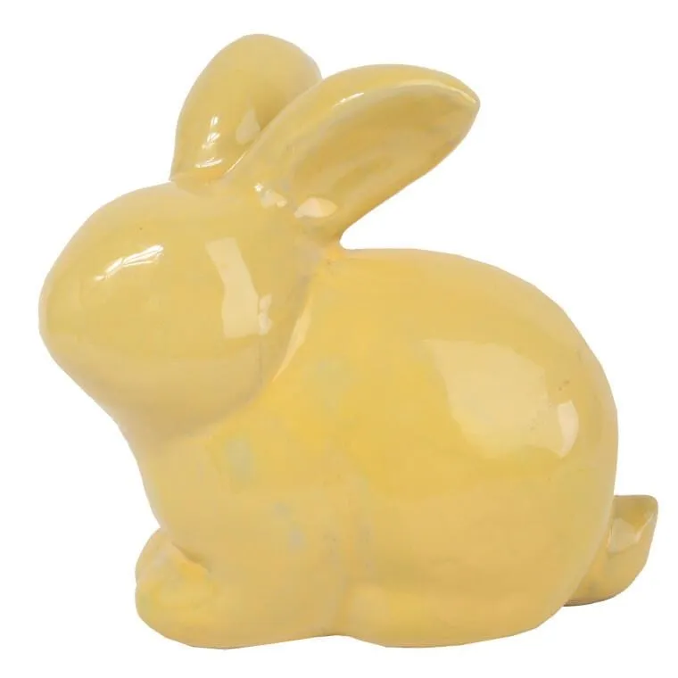 Zając Ceramiczny Figurka 20 cm Kolor - Żółty