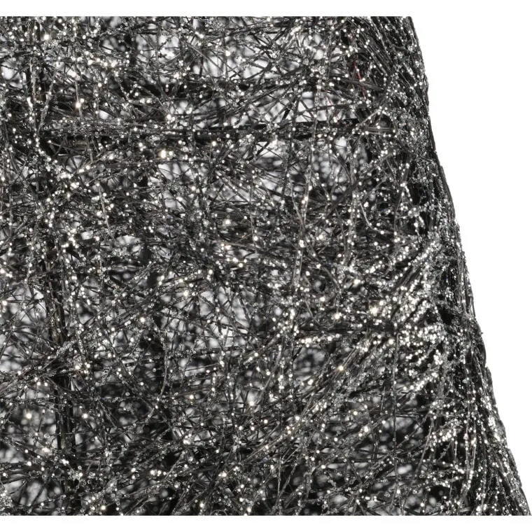 Czarno-Srebrna Choinka Stożek Z Sizalu 80cm - Dekoracja Świąteczna