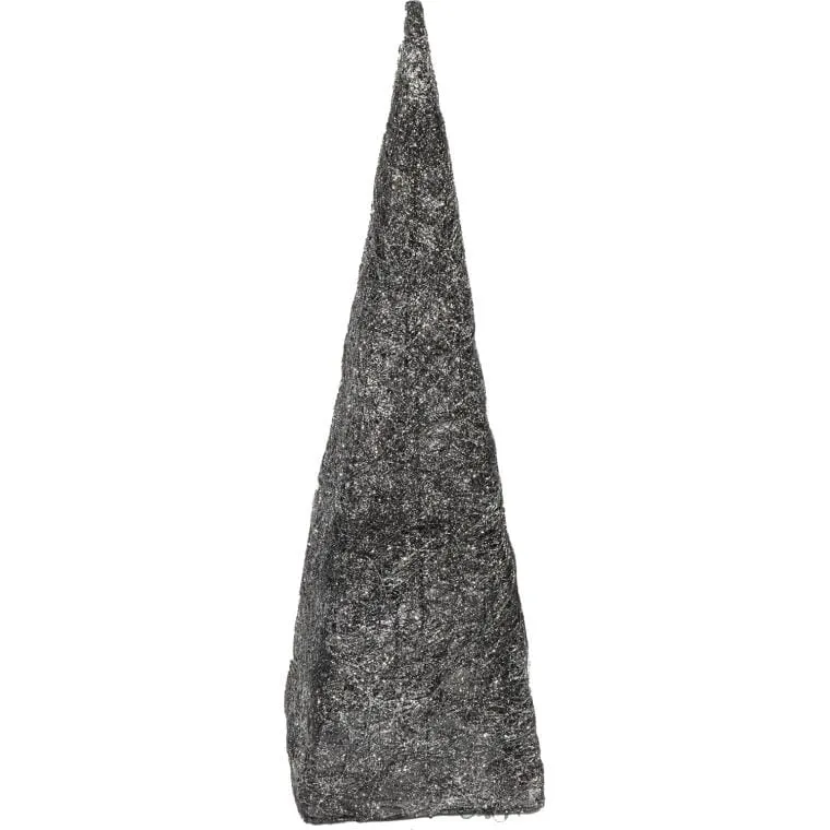 Czarno-Srebrna Choinka Stożek Z Sizalu 80cm - Dekoracja Świąteczna