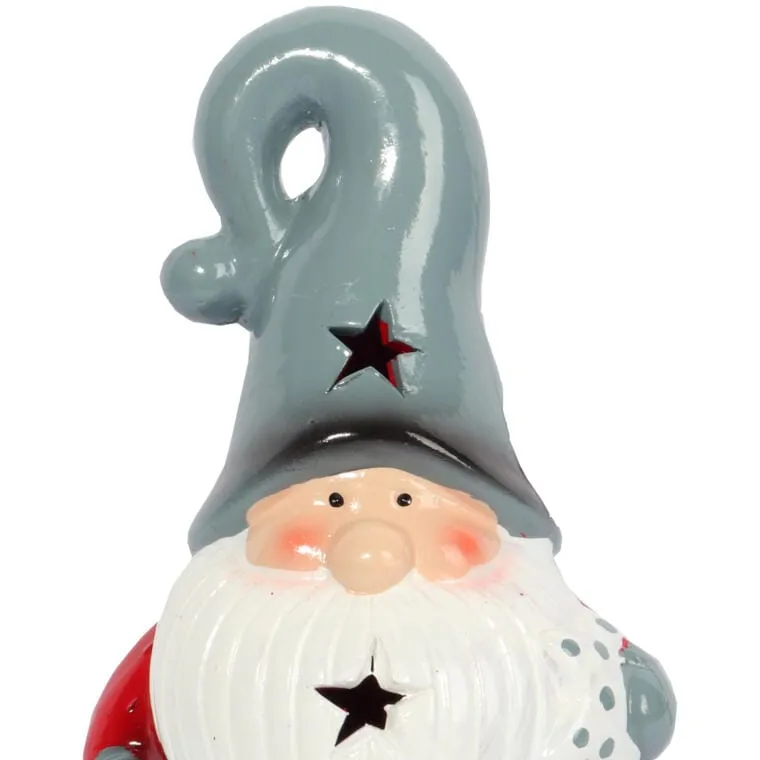 Ozdoba Świąteczna Ceramiczny MIKOŁAJ LED 15 cm