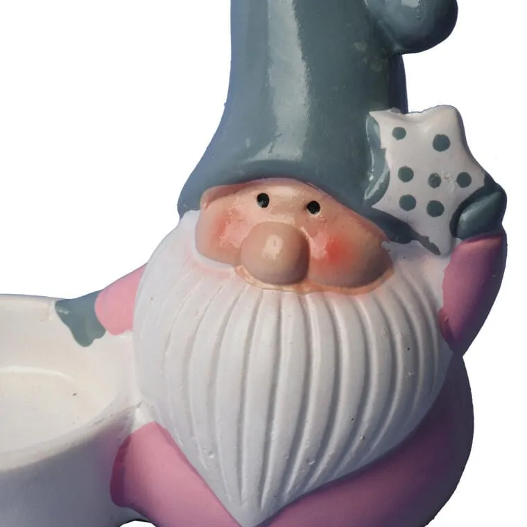 Ceramiczna Ozdoba Świąteczna MIKOŁAJ Z Podstawką Na Tealight
