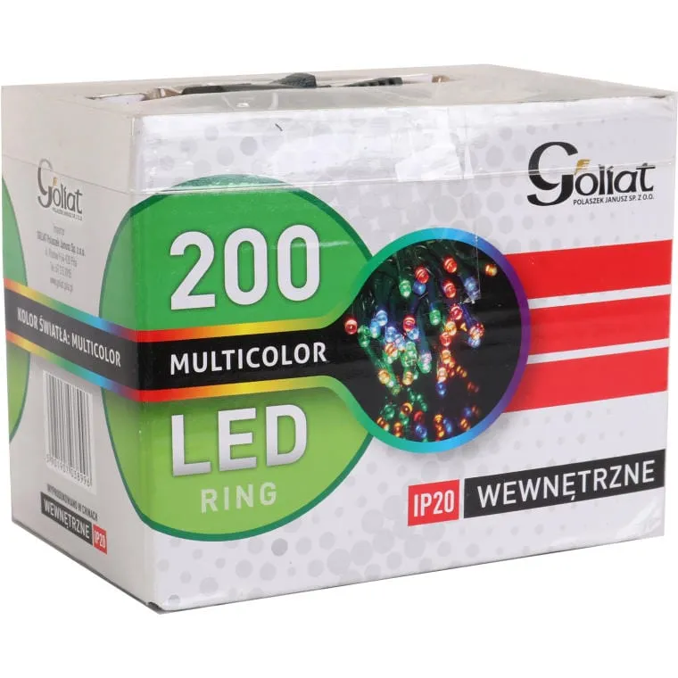Lampki Choinkowe 200 LED Multikolor Wewnętrzne W Ringu