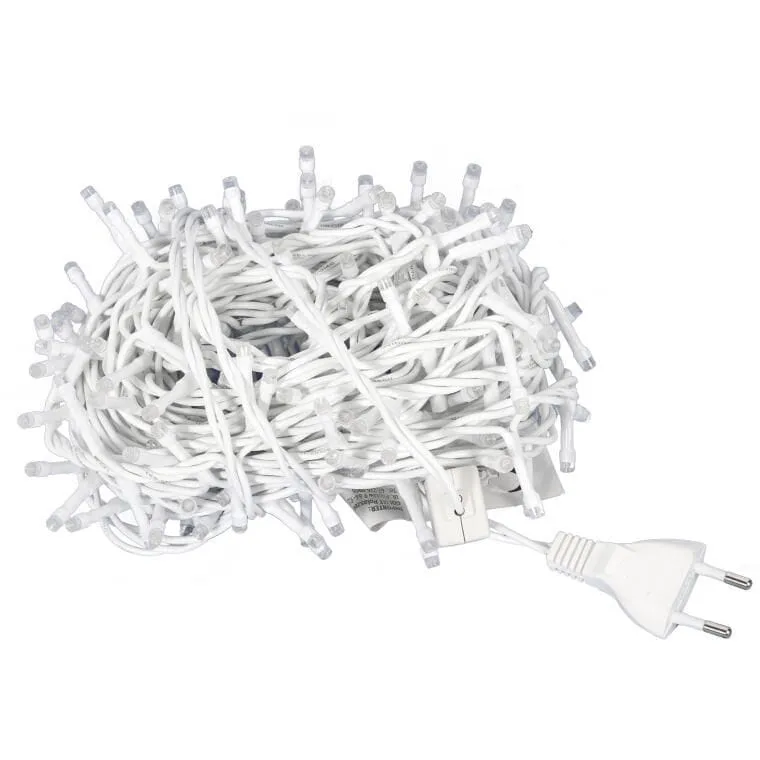Lampki Choinkowe 200 LED Zimny Biały Wewnętrzne Biały Kabel (Białe Opakowanie)