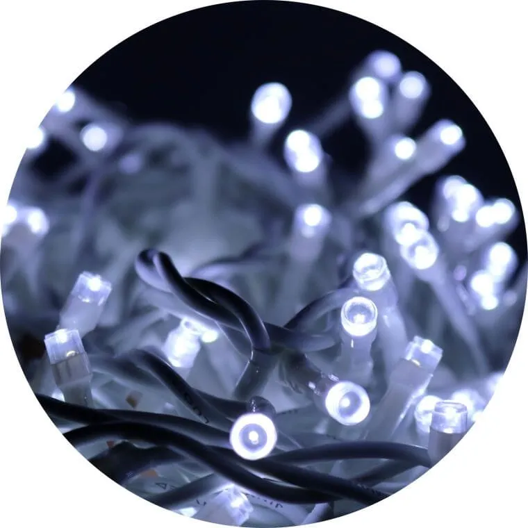 Lampki Choinkowe 200 LED Zimny Biały Wewnętrzne Biały Kabel (Białe Opakowanie)