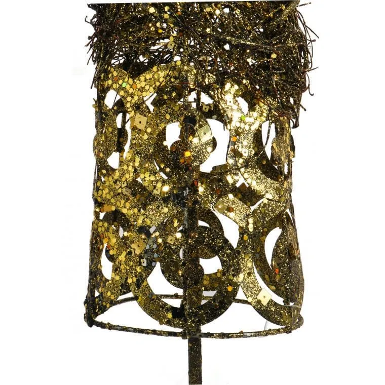 Choinka Stożek - Rattan Z Metalem 98cm Brązowa