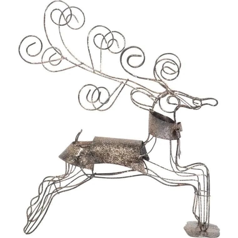 Renifer Ażurowy Figurka Dekoracyjna, Metaloplastyka, 36 cm - Brązowy