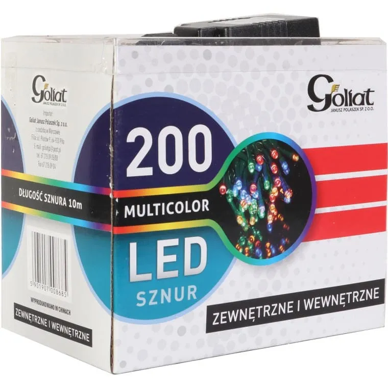 Lampki Choinkowe 200 LED Sznur Zewnętrzny Multikolor