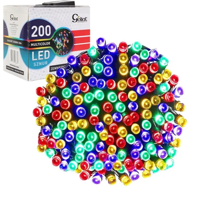 Lampki Choinkowe 200 LED Sznur Zewnętrzny Multikolor