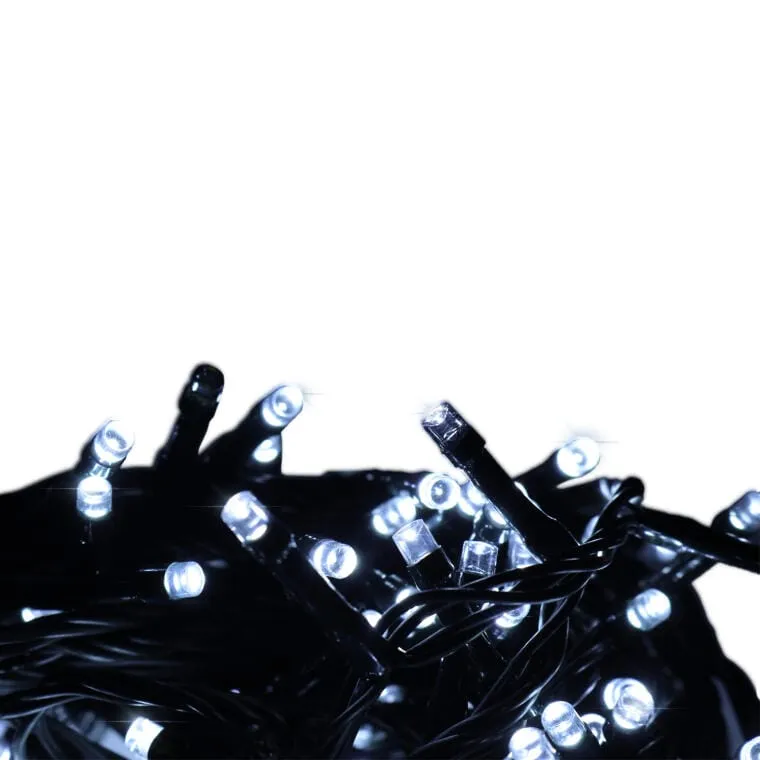 Lampki Choinkowe Zewnętrzne 200 LED Z Efektem Flash I Dodatkowym Gniazdem, Białe, Zasilanie Sieciowe, Przepalenie Jednej Diod Nie Wygasza Zestawu