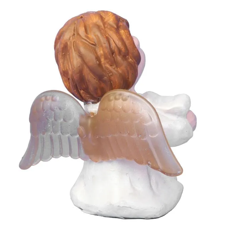 Ceramiczny Anioł Z Lirą Jako Dekoracja Lub Element Pomnika, 9 cm