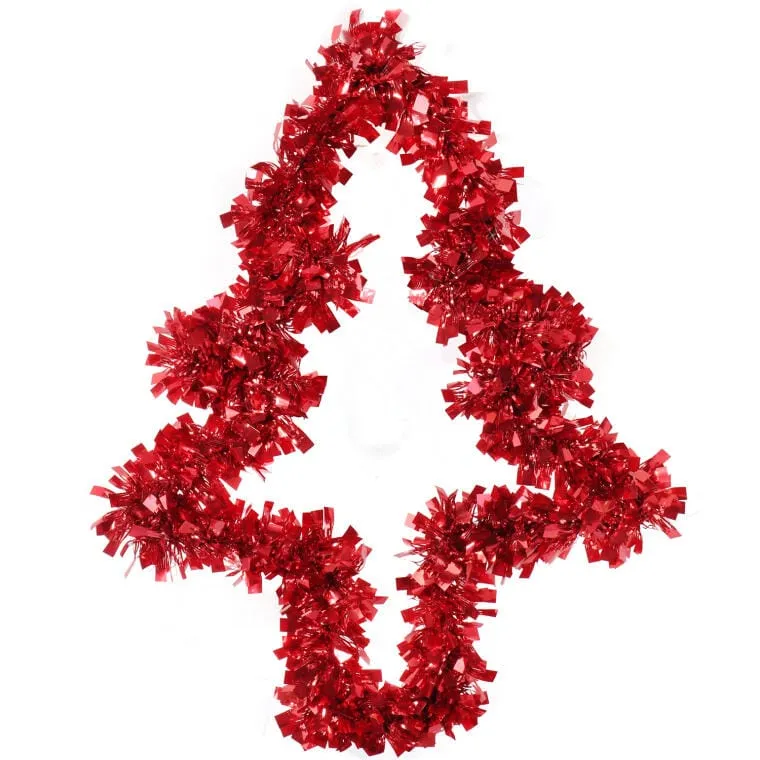 Dekoracja Świąteczna Choinka Do Zawieszenia Z Folii 30 cm - Czerwona
