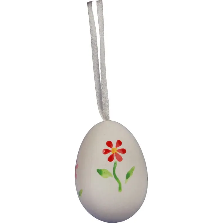 Zestaw Białych, Plastikowych Jajek Wielkanocnych Do Zawieszenia - 6 Sztuk, 6 cm