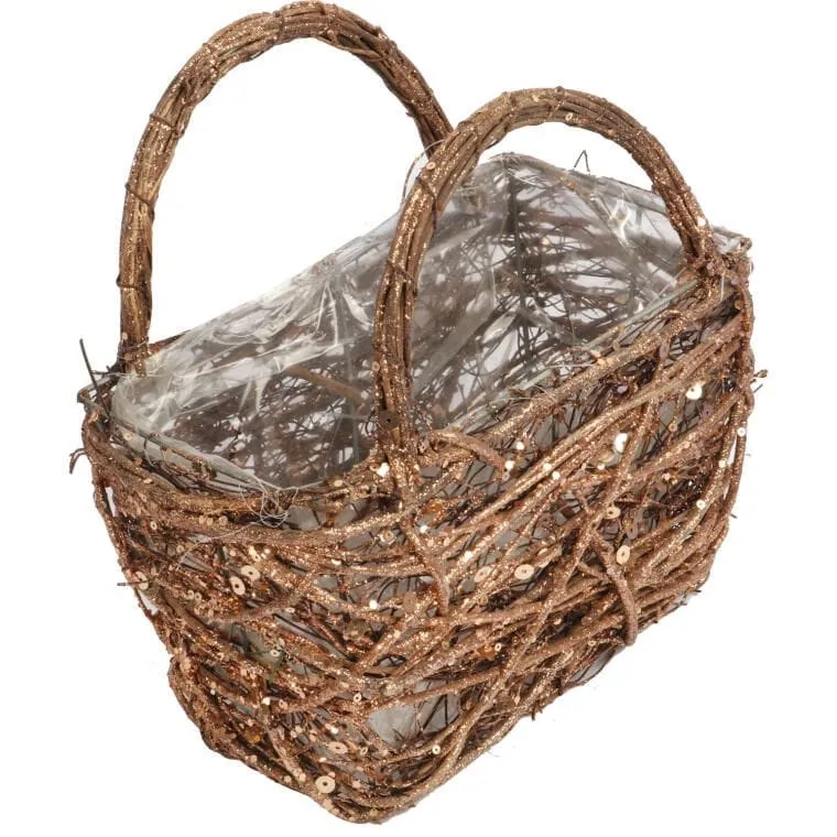 Podkład Florystyczny Koszyk Osłonka Z Faszyny Rattanowej 20 cm