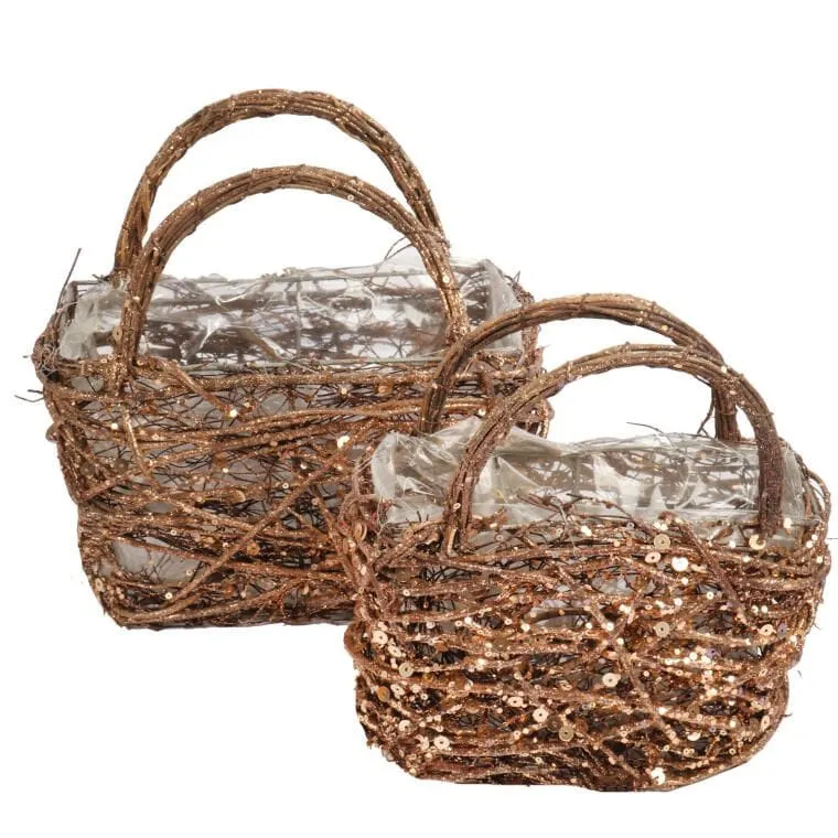 Podkład Florystyczny Koszyk Osłonka Z Faszyny Rattanowej 20 cm