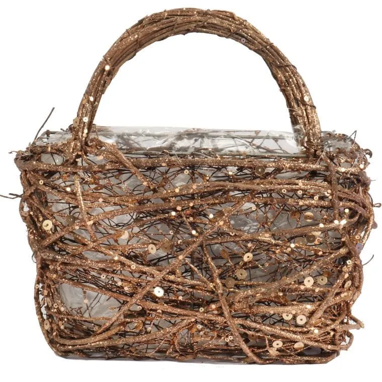 Podkład Florystyczny Koszyk Osłonka Z Faszyny Rattanowej 20 cm