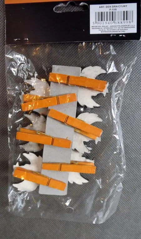 Czarne Klamerki W Kształcie Kruków - Komplet 6 Sztuk
