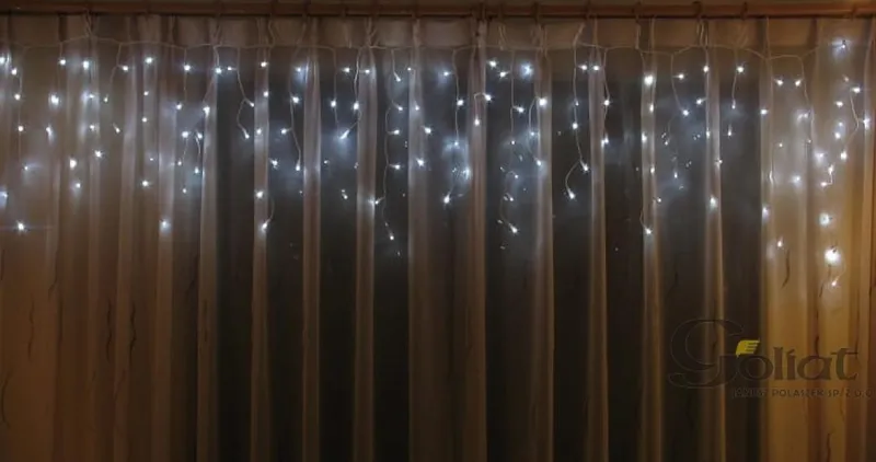 Świetlne Sznurówki Sople LED 100 Lampek Do Użycia Na Zewnątrz [K100 LED WHITE] - Białe