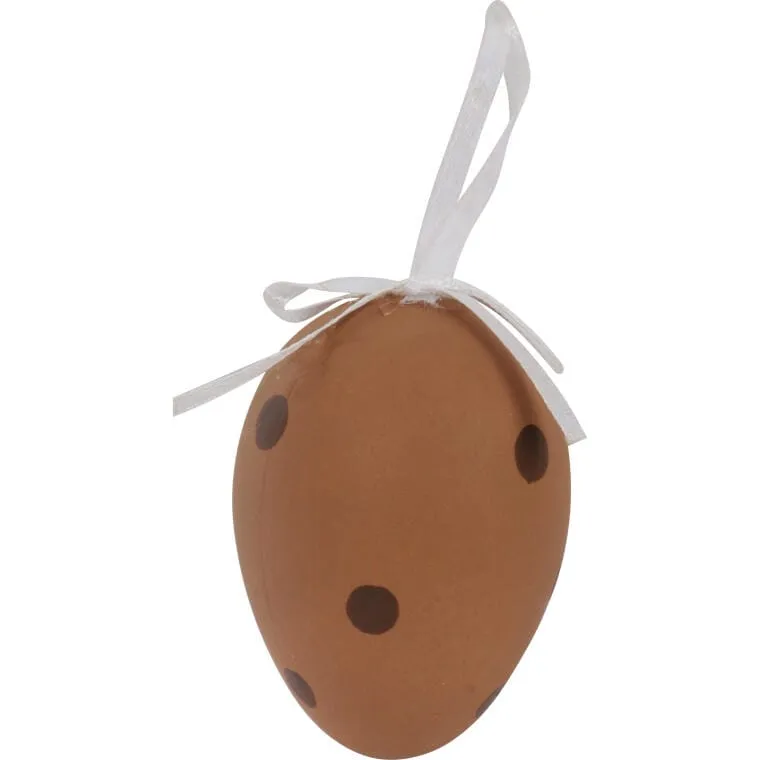Jajka Plastikowe Zawieszki Zestaw 6 Sztuk 7cm - Brązowe