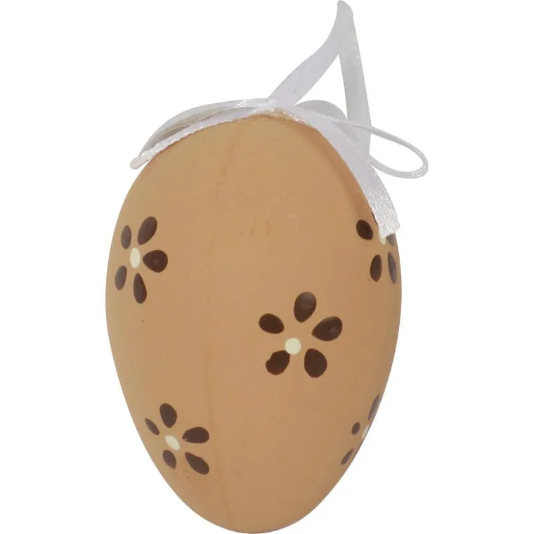 Jajka Plastikowe Zawieszki Zestaw 6 Sztuk 7cm - Brązowe