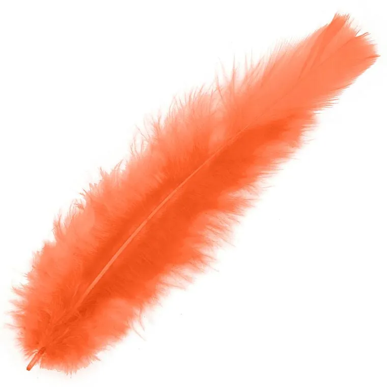 Pióra Dekoracyjne Naturalne 5-12CM, 5g, 10 Sztuk - Pomarańczowe