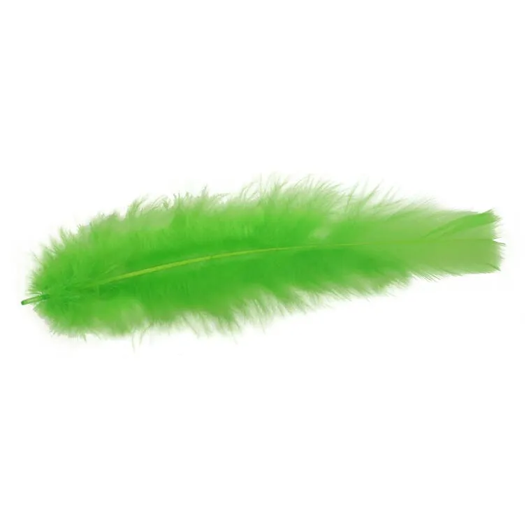 Zielone Naturalne Piórka Dekoracyjne 9,5cm - 10 Sztuk