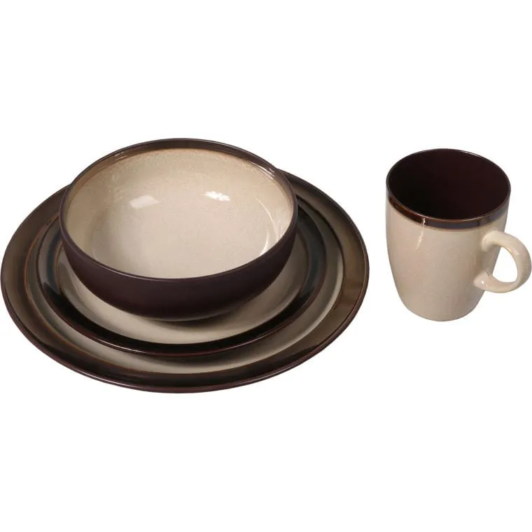 Zastawa Stołowa Ceramiczna Z Brązowymi Talerzami