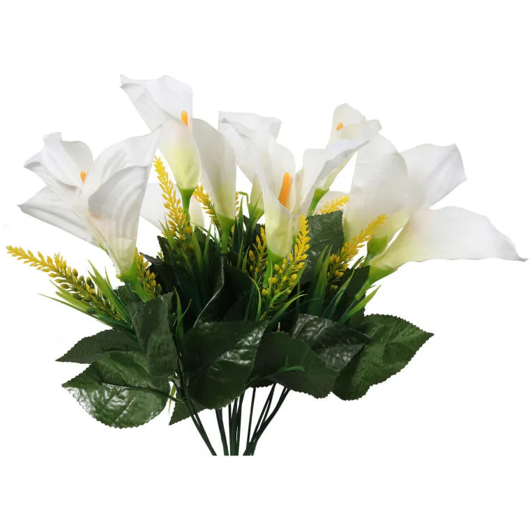 Bukiet 16 Sztucznych Białych Kalii O Wielkości 54 cm