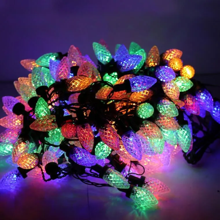 Multikolorowe Lampki Choinkowe W Kształcie Żołędzi 200LED, 19m, Do Użytku Zewnętrznego