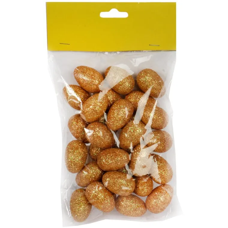 Zestaw 30 Złotych Jajek Styropianowych Do Dekoracji Wielkanocnych 3cm
