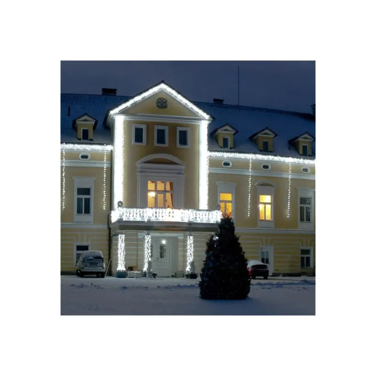 Lampki Choinkowe 240 LED Solary Zimny - Biały