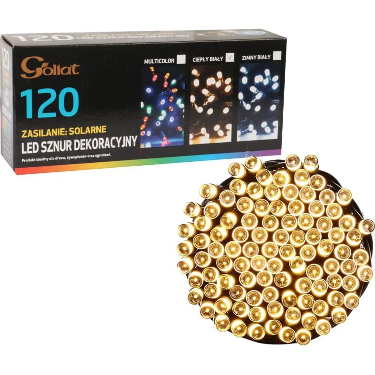Lampki Choinkowe 120 LED-Solary Ciepły - Biały