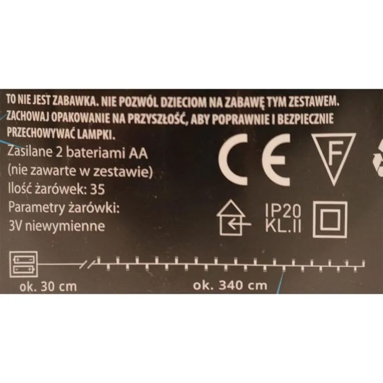 Niebieskie Lampki Choinkowe LED Na Baterie - Dekoracyjne Oświetlenie Świąteczne