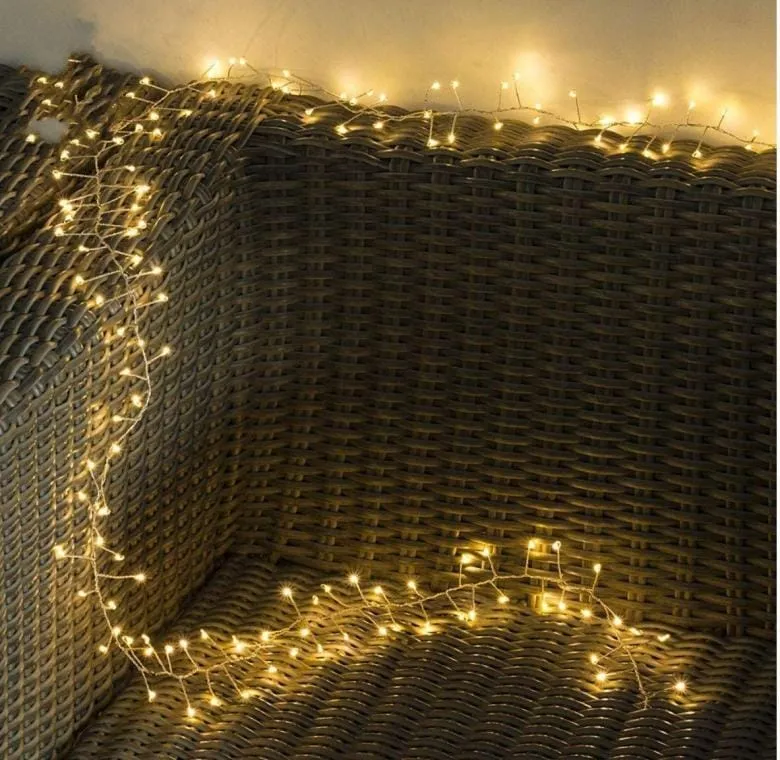 Lampki Choinkowe 384 LED Typu Gąsienica W Kolorze Ciepły - Biały