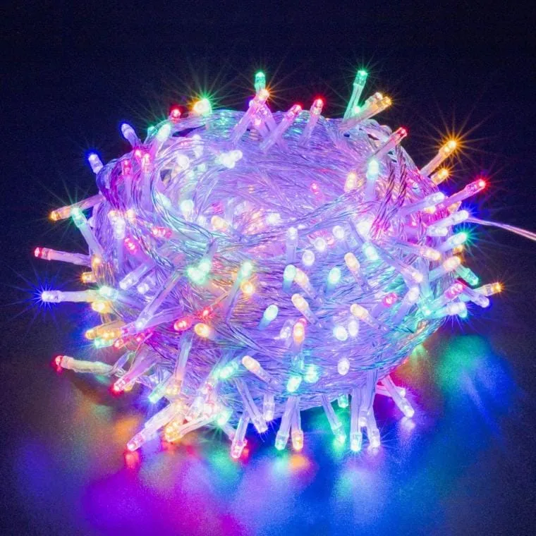Wielobarwne Lampki Świąteczne Typu Gąsienica - 384 LED, Przeznaczone Do Użytku Zewnętrznego, IP44, Długość 3m + 2m Przewód