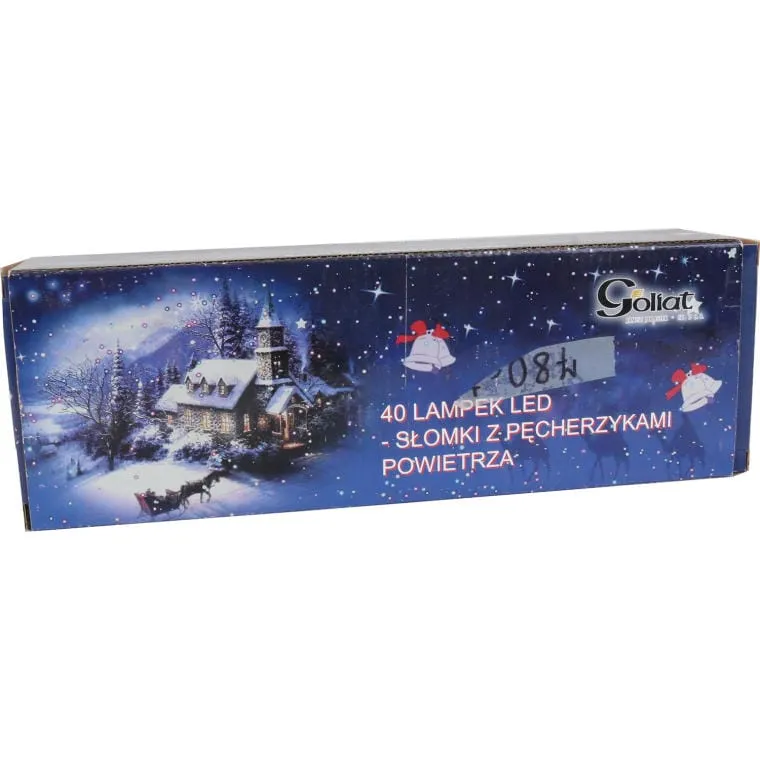 Komplet 40 Białych Lampek Choinkowych LED W Kształcie Sopli Z Pęcherzykami Powietrza, Zasilanych Sieciowo