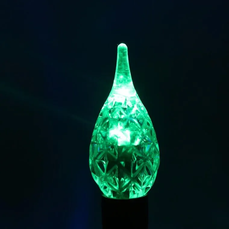 Lampki Choinkowe Z Multikolorowymi LED Świeczkami Na Zielonym Przewodzie, 40 Sztuk, Zasilanie Sieciowe, Z 8 Funkcyjnym Programatorem