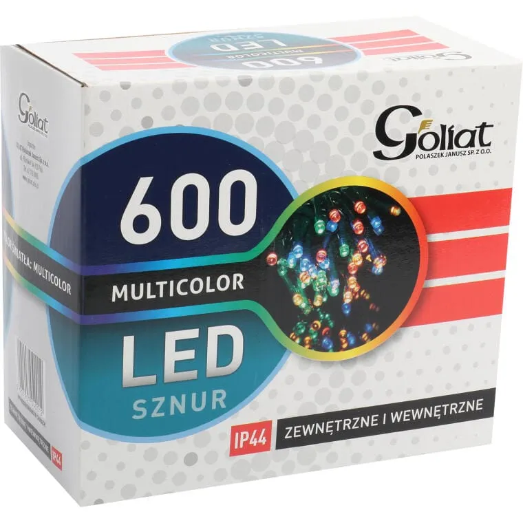 Lampki Choinkowe 600 LED Multikolor Do Użytku Zewnętrznego 30m IP44 Zasilanie Sieciowe