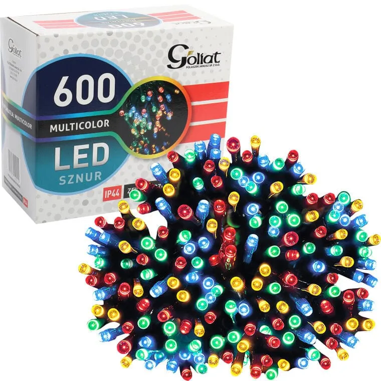 Lampki Choinkowe 600 LED Multikolor Do Użytku Zewnętrznego 30m IP44 Zasilanie Sieciowe