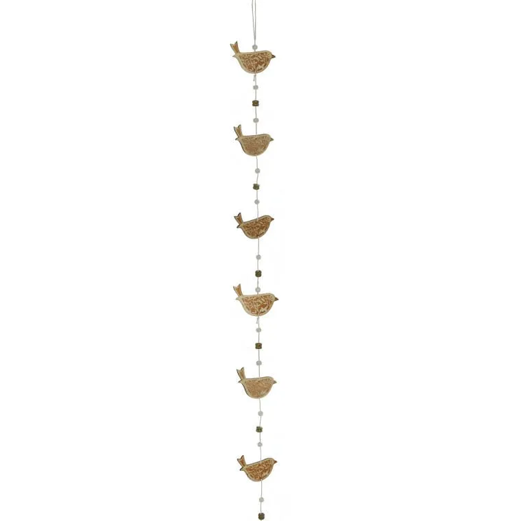 Girlanda Świąteczna Z Drewnianych Ptaków 80cm Koloru Brązowego