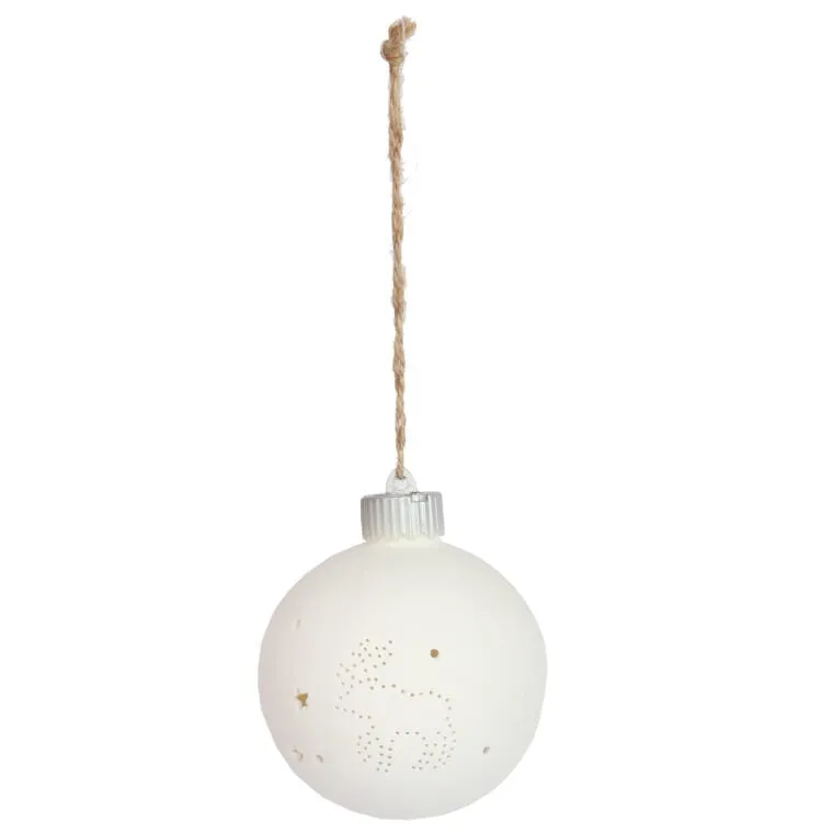 Bombka Ceramiczna LED Na Baterię Z Motywem Renifera